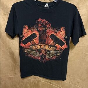 Otep Black Graphic Tee with Red and Orange Design